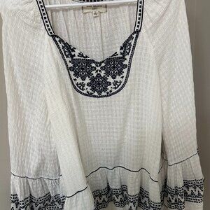 BoHo Style White Tunic Top